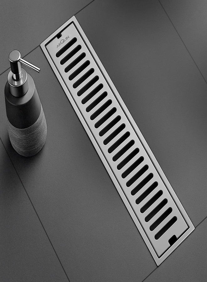 ARQUIN ARQUIN Bathroom Floor Drainer 24x4 Inch Shower Drain Channel 304 Grade Stainless Steel Bathroom Floor Drainer | Shower Water Drain Channel for Bathroom with Cockroach Trap (1mm Thickness) - Image 1